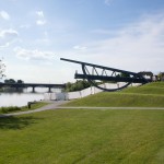 Neckar Ufer Ladenburg Am Neckardamm Halbe Brücke